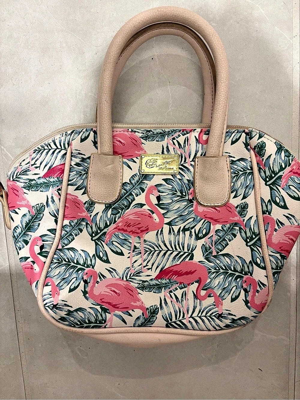 Betsey Johnson Flamingo Floral Tote in Pink & Green Like New